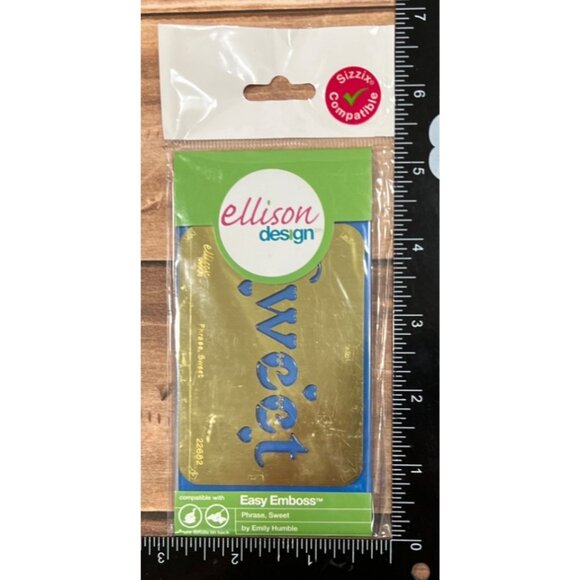 22682 Sizzix Ellison Design Easy Emboss Sweet Phrase Stencil by Emily Humble - Picture 3 of 3